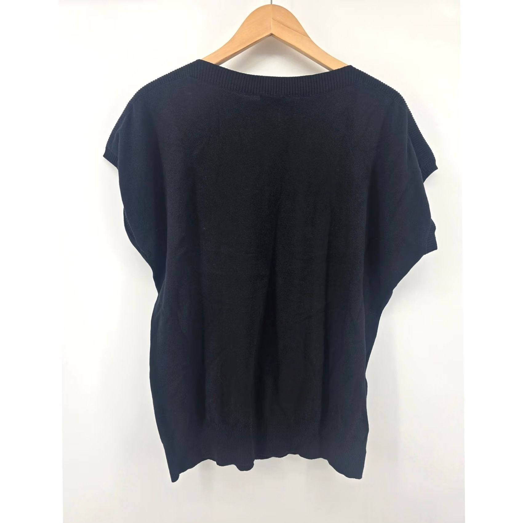 Talbots Talbots Sweater Vest Women Large Black Cap Sleeve Cotton Blend Knit Shell Size L / US 10 / IT 46 - 3 Thumbnail
