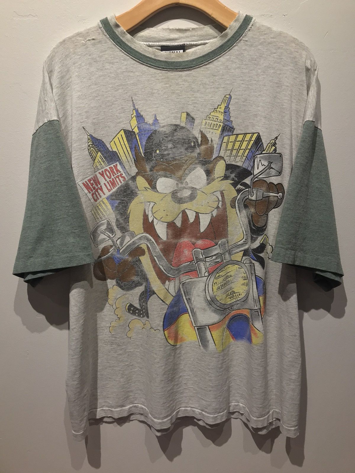 Vintage 1995 vintage taz NY New York biker looney tunes cartoon | Grailed