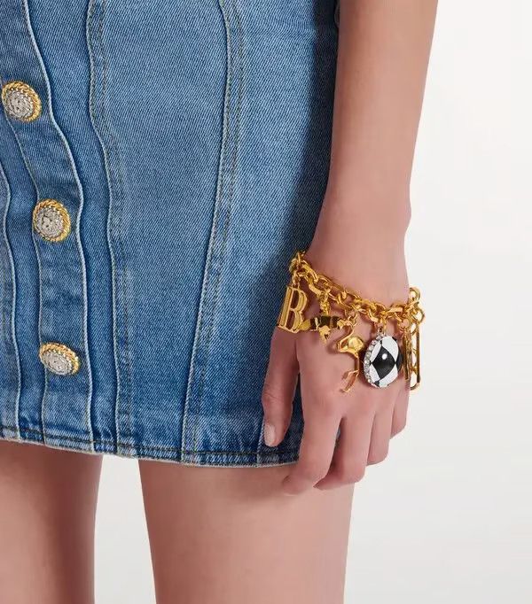 Balmain o1s1wg111225 Size:OS/Miami Charm Chain Bracelet in Golden Size ONE SIZE - 5 Thumbnail
