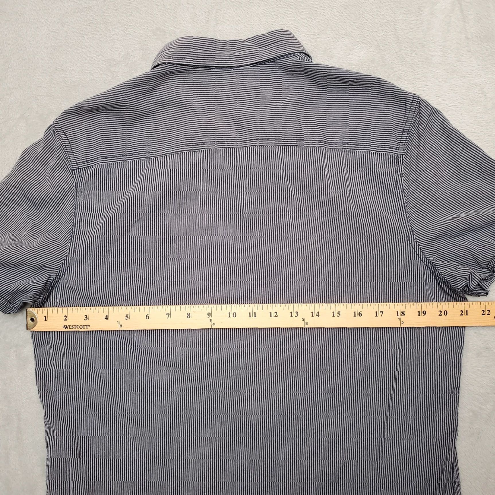 Vintage Wallin & Bros Shirt Mens L Gray Black Striped Short Sleeve Button Casual Size US L / EU 52-54 / 3 - 8 Thumbnail