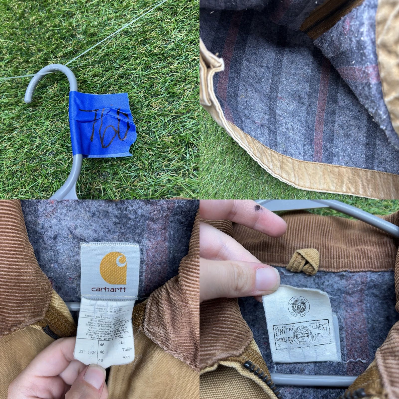 Carhartt VINTAGE Carhartt J01 Detroit BRN Canvas Lined Workwear Jacket Mens 46 Tall J97 USA Y2K Distressed Heritage Wool? Size US S / EU 44-46 / 1 - 8 Thumbnail