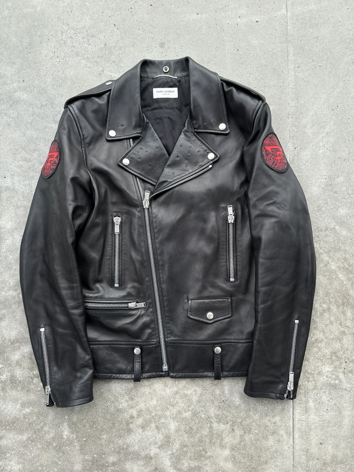Saint Laurent Paris Saint Laurent Paris Leather Bike Jacket rock style Priest Size US L / EU 52-54 / 3 - 1 Thumbnail