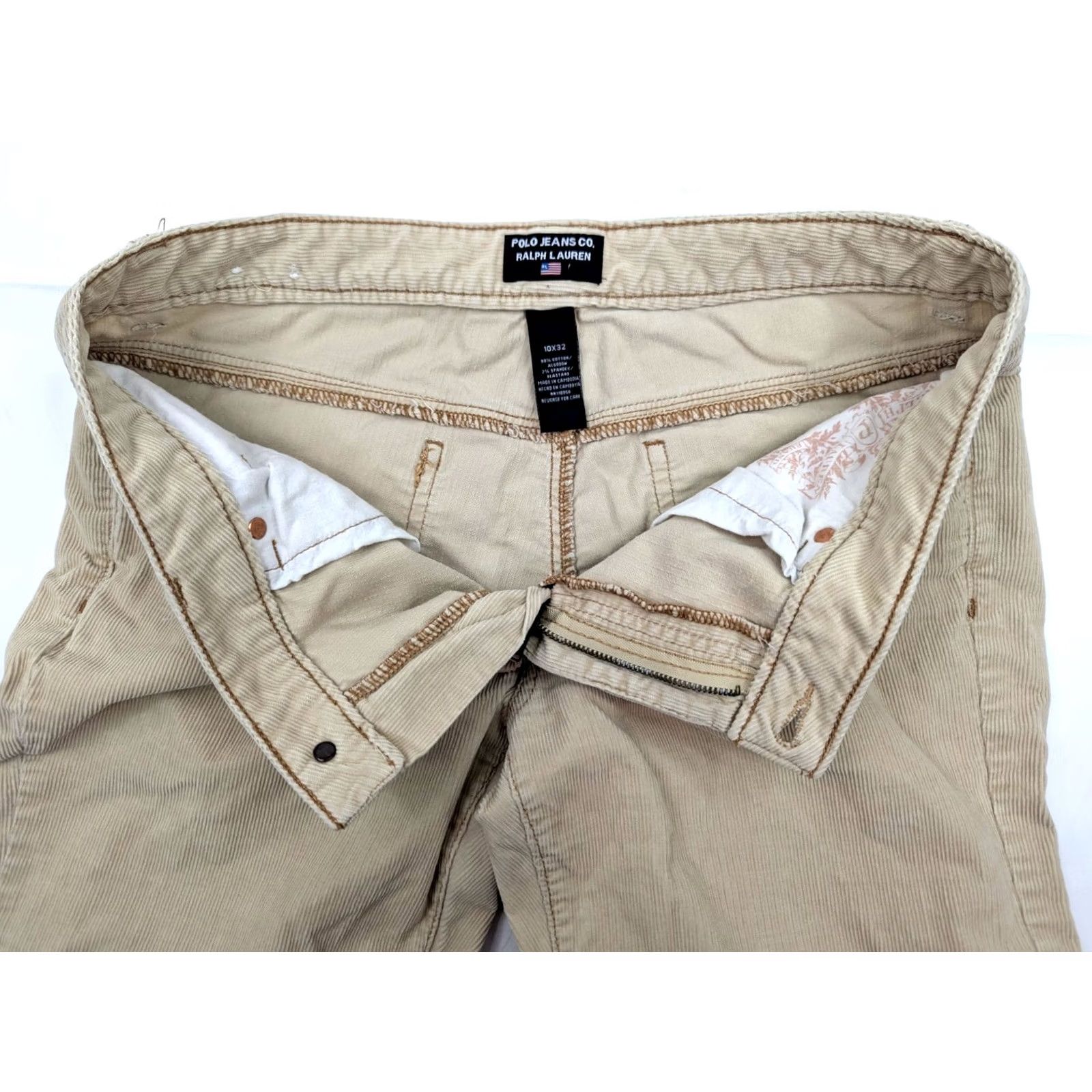 Polo Ralph Lauren Polo Ralph Lauren Polo Jeans Co. Corduroy Bootcut Pants Women 10x32 Beige Khakis Regular Straight 34W 31L Vintage: No Size 32" / US 10 / IT 46 - 6 Thumbnail