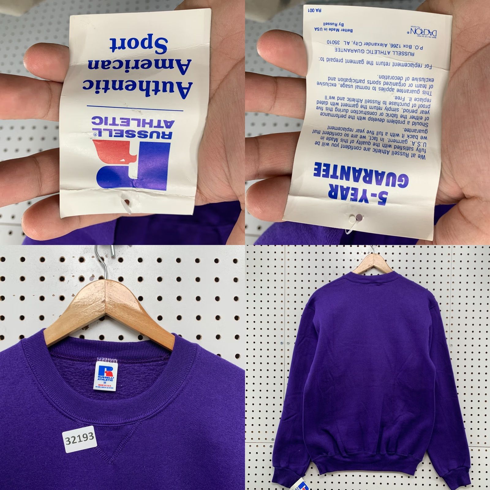 Russell Athletic VINTAGE Russell Athletic Crewneck Sweatshirt Men M Purple 80s 90s NWT Size US M / EU 48-50 / 2 - 8 Thumbnail