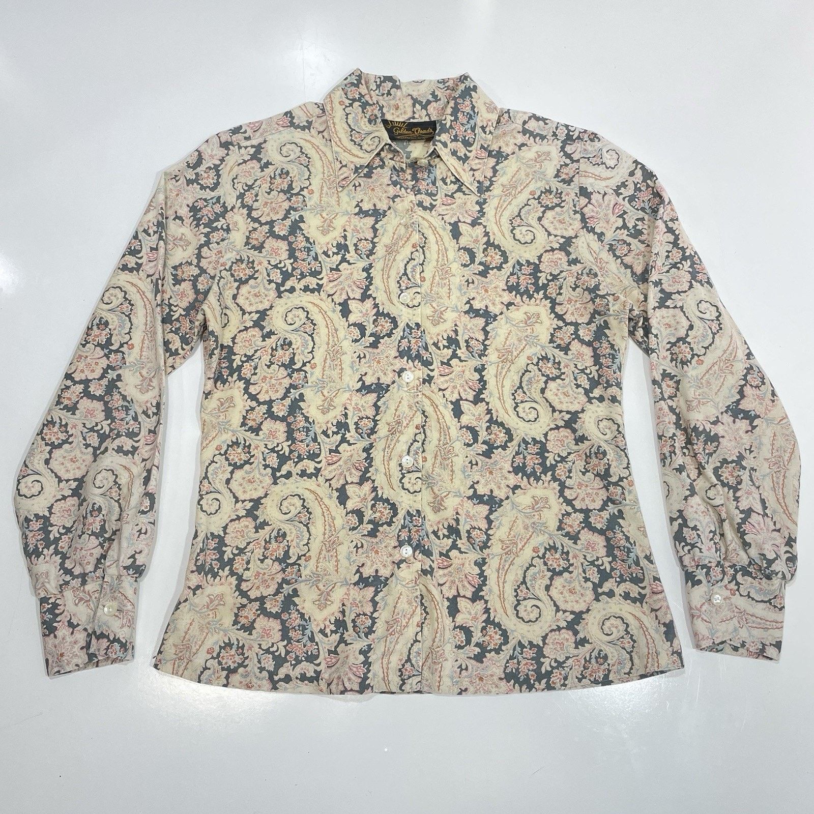 Chaps VTG Golden Threads M Shirt Button Long Sleeve Paisley Shirt Size M / US 6-8 / IT 42-44 - 3 Thumbnail