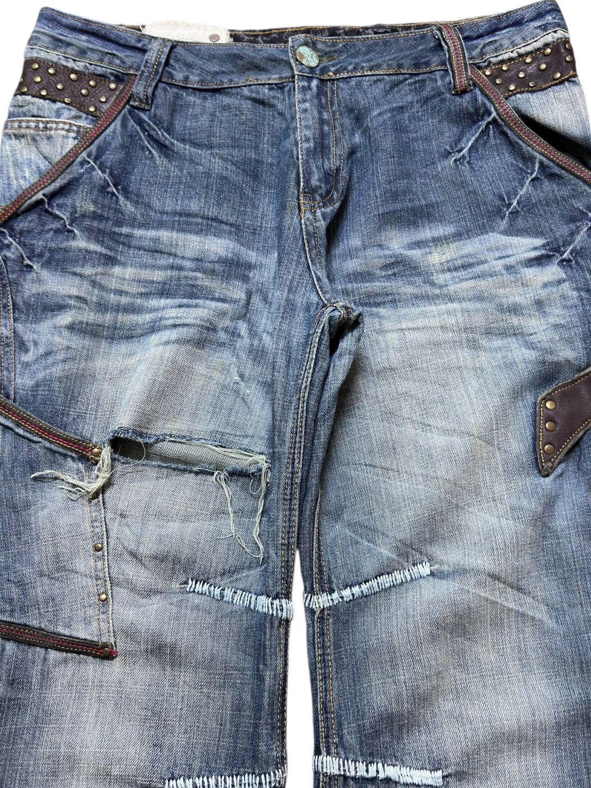 Drake Vintage Twenty Works Strap Leather Snake Studded Denim Size US 36 / EU 52 - 2 Thumbnail