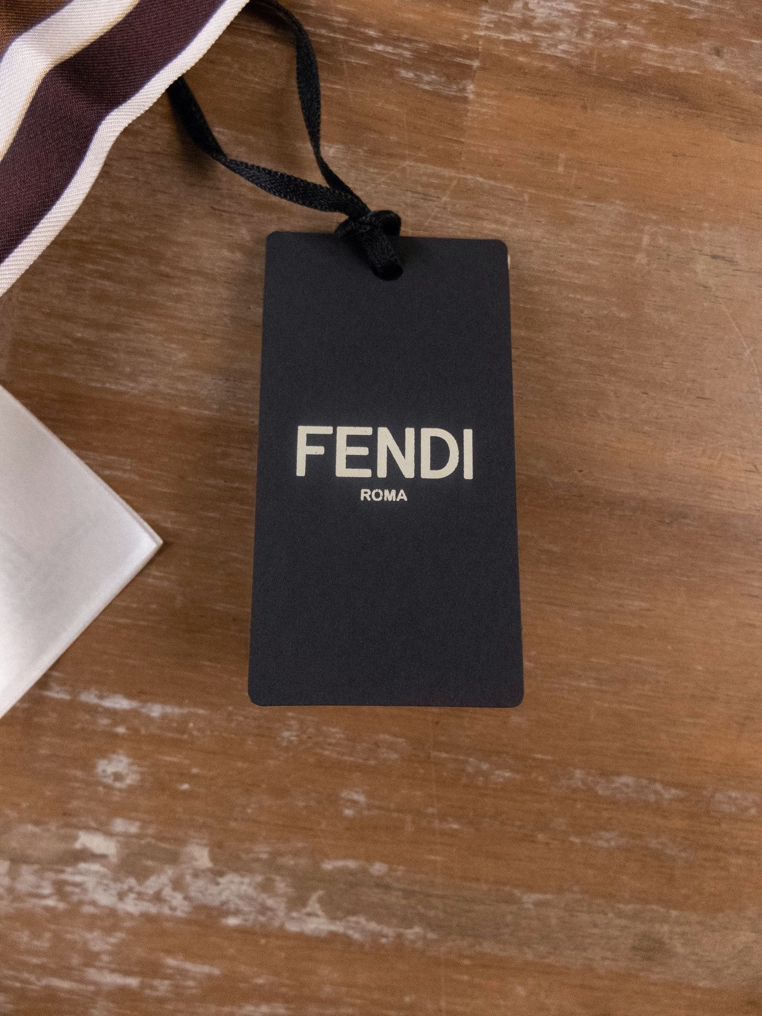 Fendi FENDI blue brown purple Karligraphy logo silk mitzah scarf Size ONE SIZE - 4 Thumbnail