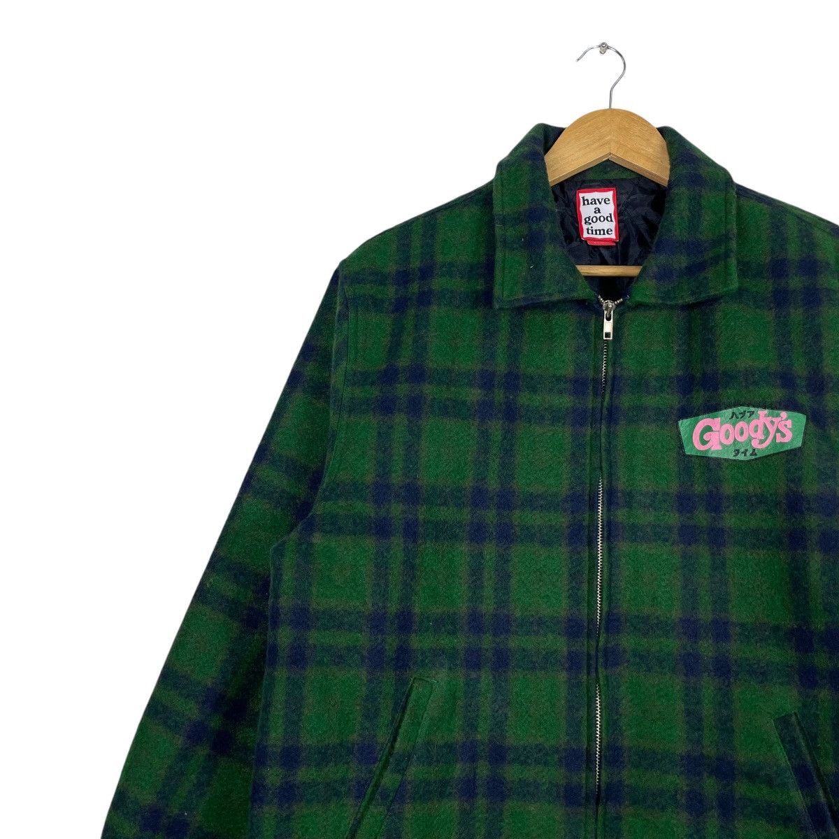 Have A Good Time × Japanese Brand 💥GOODYS ZIP UP TARTAN GREEN JACKET Size US L / EU 52-54 / 3 - 6 Thumbnail