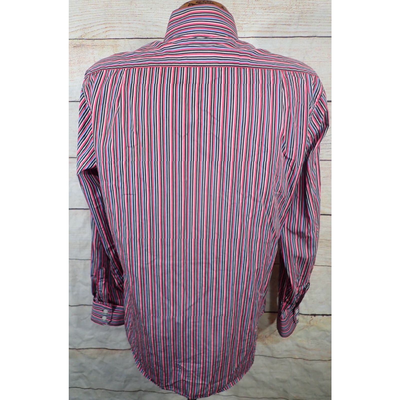 English Laundry English Laundry Button Shirt Mens L Stripe Cotton 16.5x34/35 Size US L / EU 52-54 / 3 - 3 Thumbnail