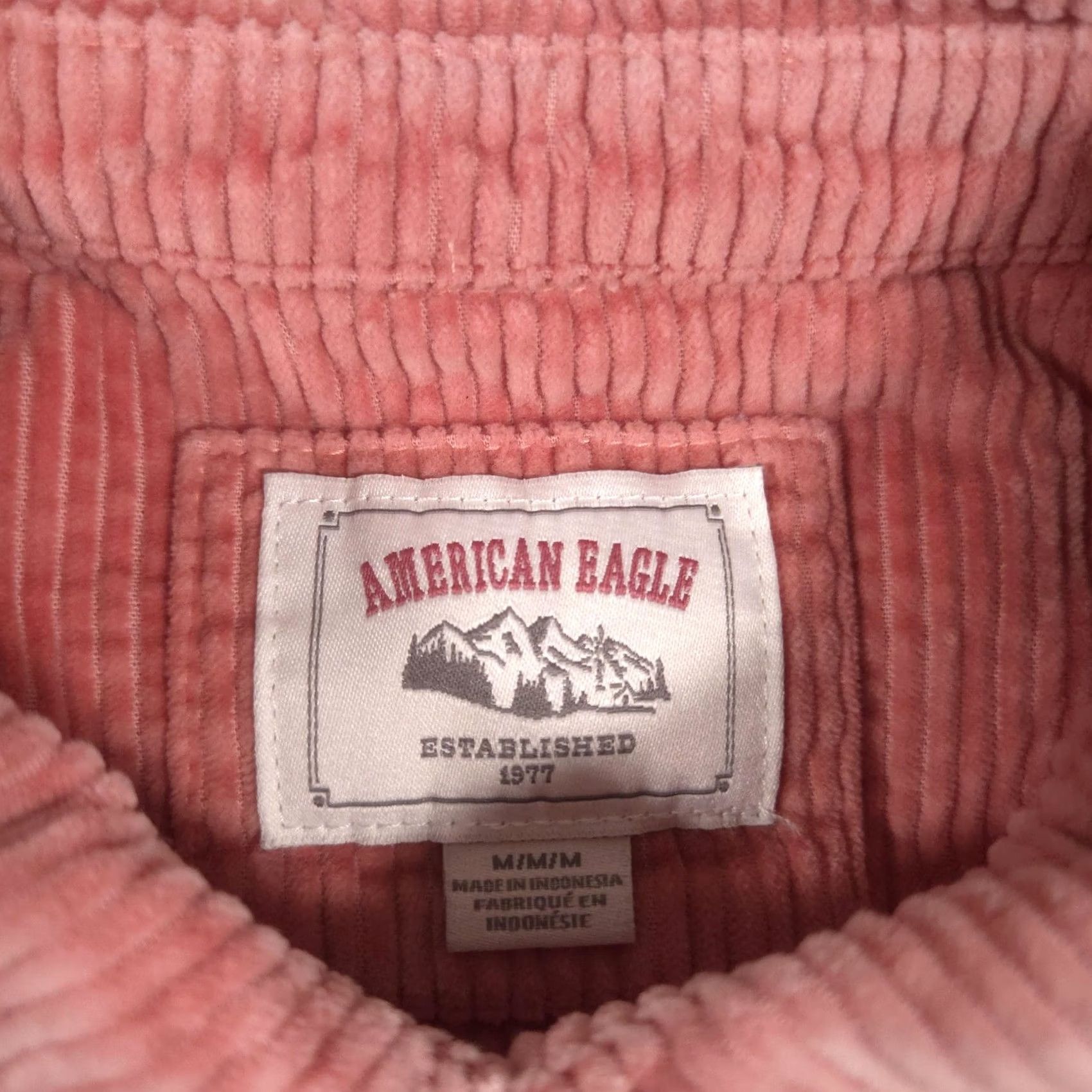 American Eagle Outfitters American Eagle Outfitters Button Up Shirt Womens M Pink Corduroy Puff Sleeve Size M / US 6-8 / IT 42-44 - 6 Thumbnail