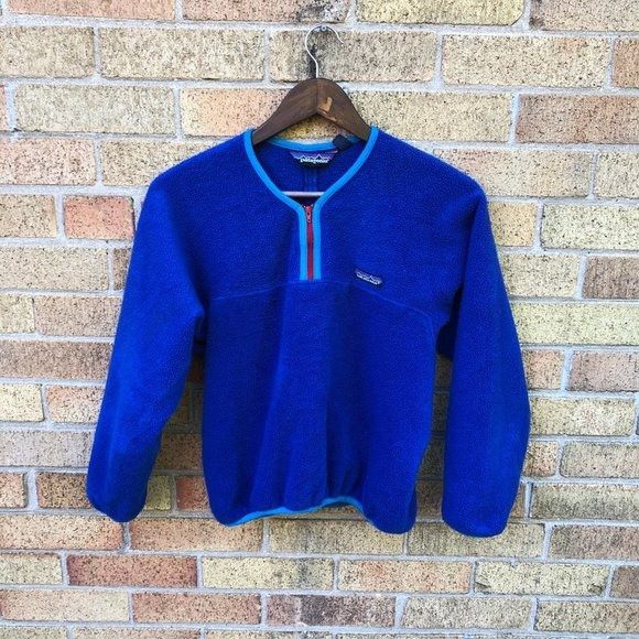 Vintage 90s Patagonia Fleece Jacket Medium Blue