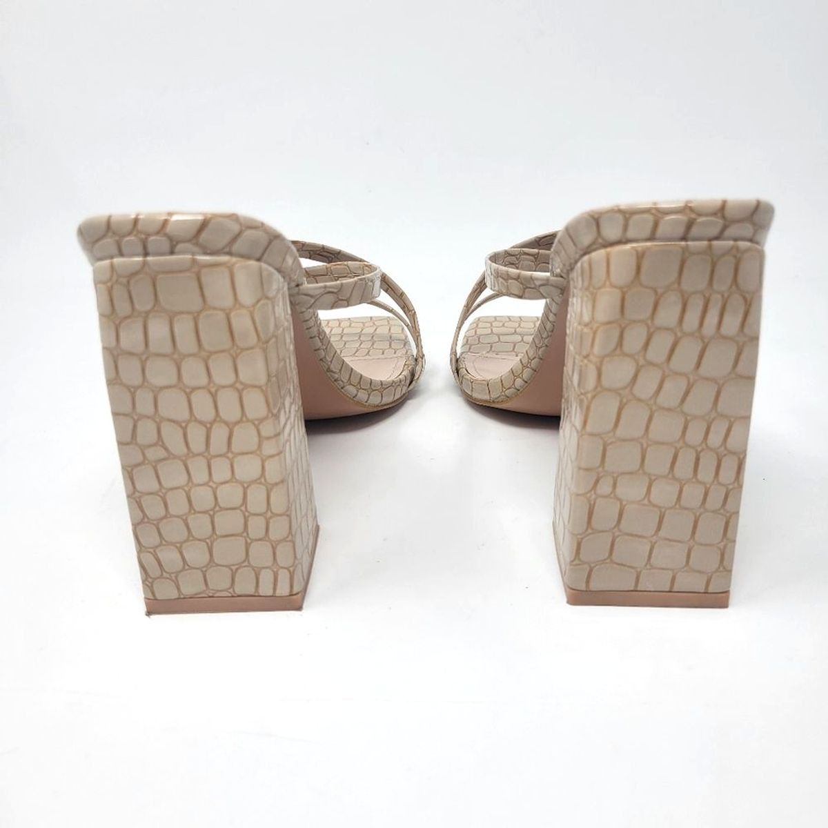 Boohoo Boohoo Faux Croc Strappy Block Heel Sandals Square Toe 6.5 Size US 6.5 / IT 36.5 - 8 Thumbnail