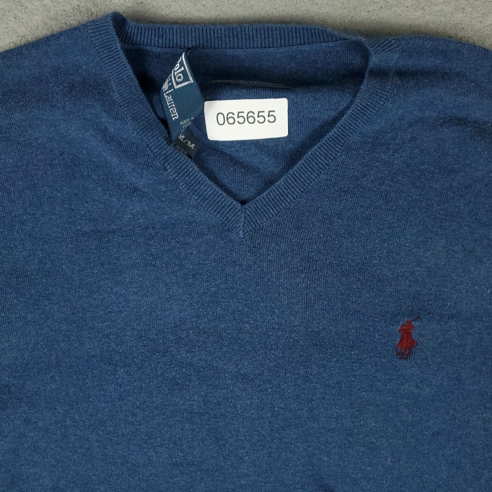 Polo Ralph Lauren Ralph Lauren Sweater Mens Medium Blue Pony V Neck Pullover Sweatshirt Size US M / EU 48-50 / 2 - 2 Thumbnail