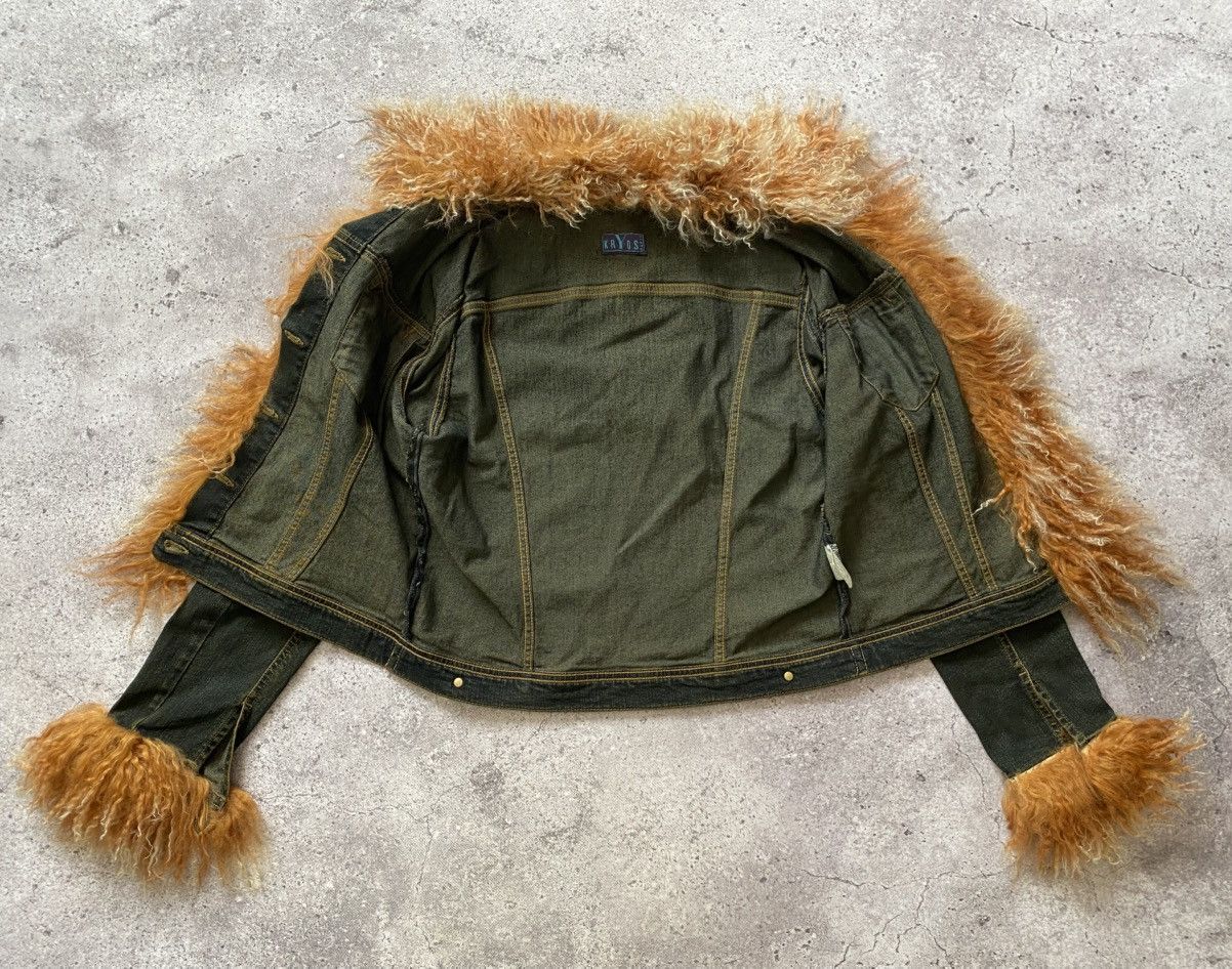 Other Vintage 90s Kryos Paris Blue Denim Jacket Faux Fur Y2K Sz 40 Size M / US 6-8 / IT 42-44 - 9 Thumbnail