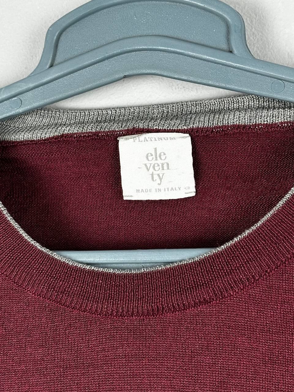 Eleventy Eleventy Paris Luxury Silk Wool Burgundy Sweater Size US XL / EU 56 / 4 - 5 Thumbnail