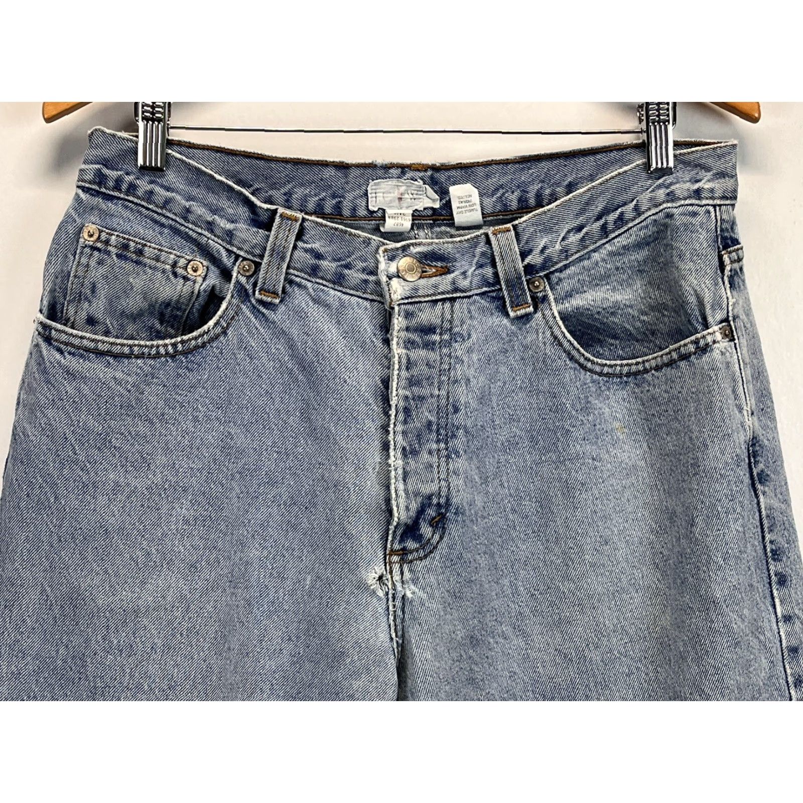 J.Crew VINTAGE J.CREW OARSman Label Jeans 34x36 Blue Men's Button Fly Thrashed 90s Mens Size US 34 / EU 50 - 2 Thumbnail