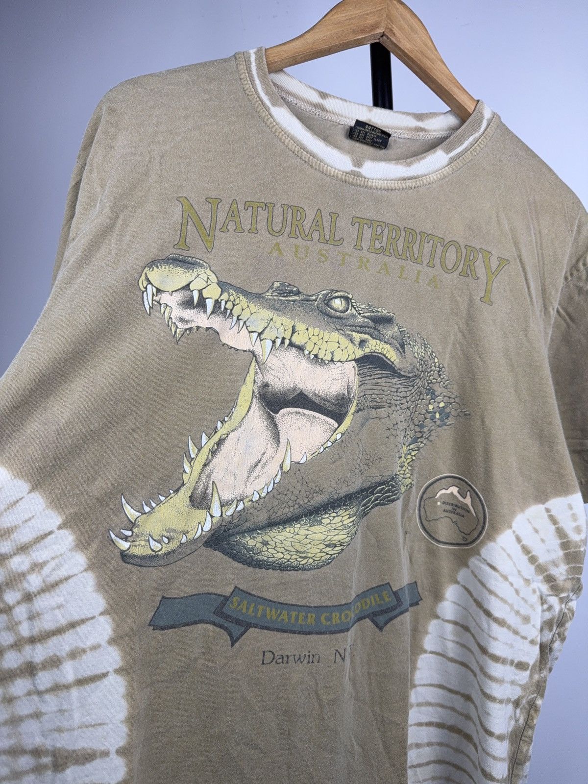 Vintage Animal Natural Territory Australia Crocodile Graphic T-Shirt Size US L / EU 52-54 / 3 - 3 Thumbnail