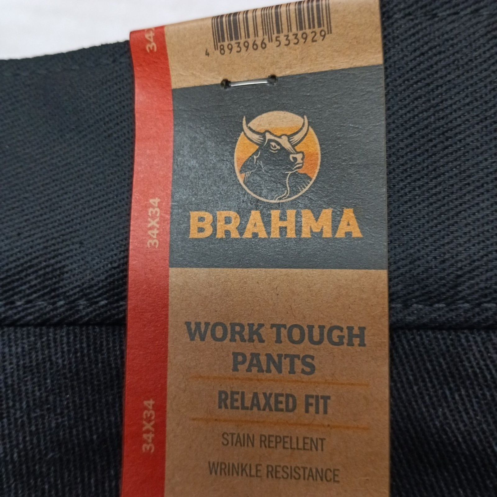 Other Brahma Men's Work Tough Pants Size 34x34 Black Relaxed Fit Size US 34 / EU 50 - 2 Thumbnail
