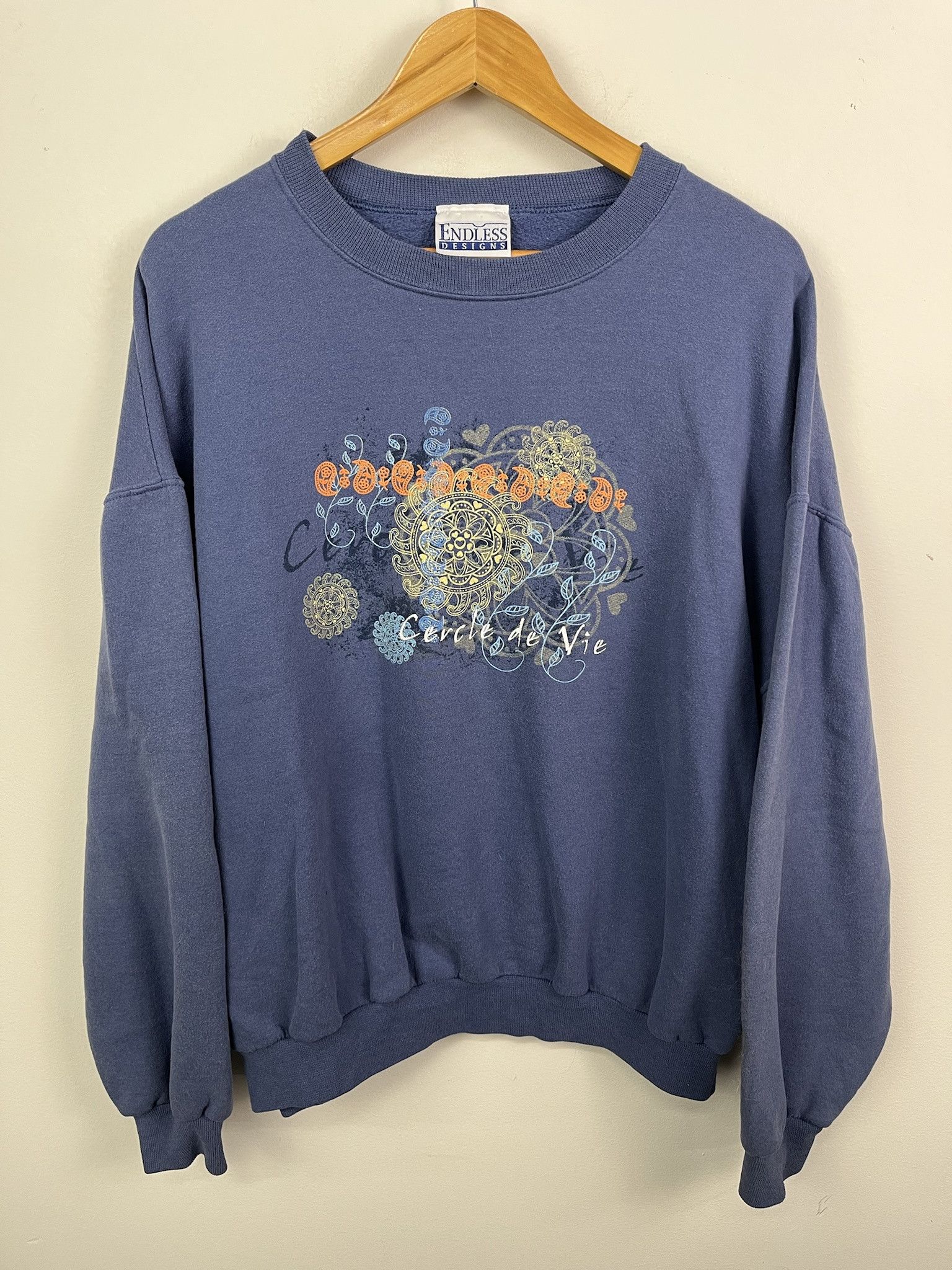 Vintage Vintage 90's Endless Designs Cercle De Vie Art Pullover Crewneck Size XL Size US XL / EU 56 / 4 - 1 Thumbnail