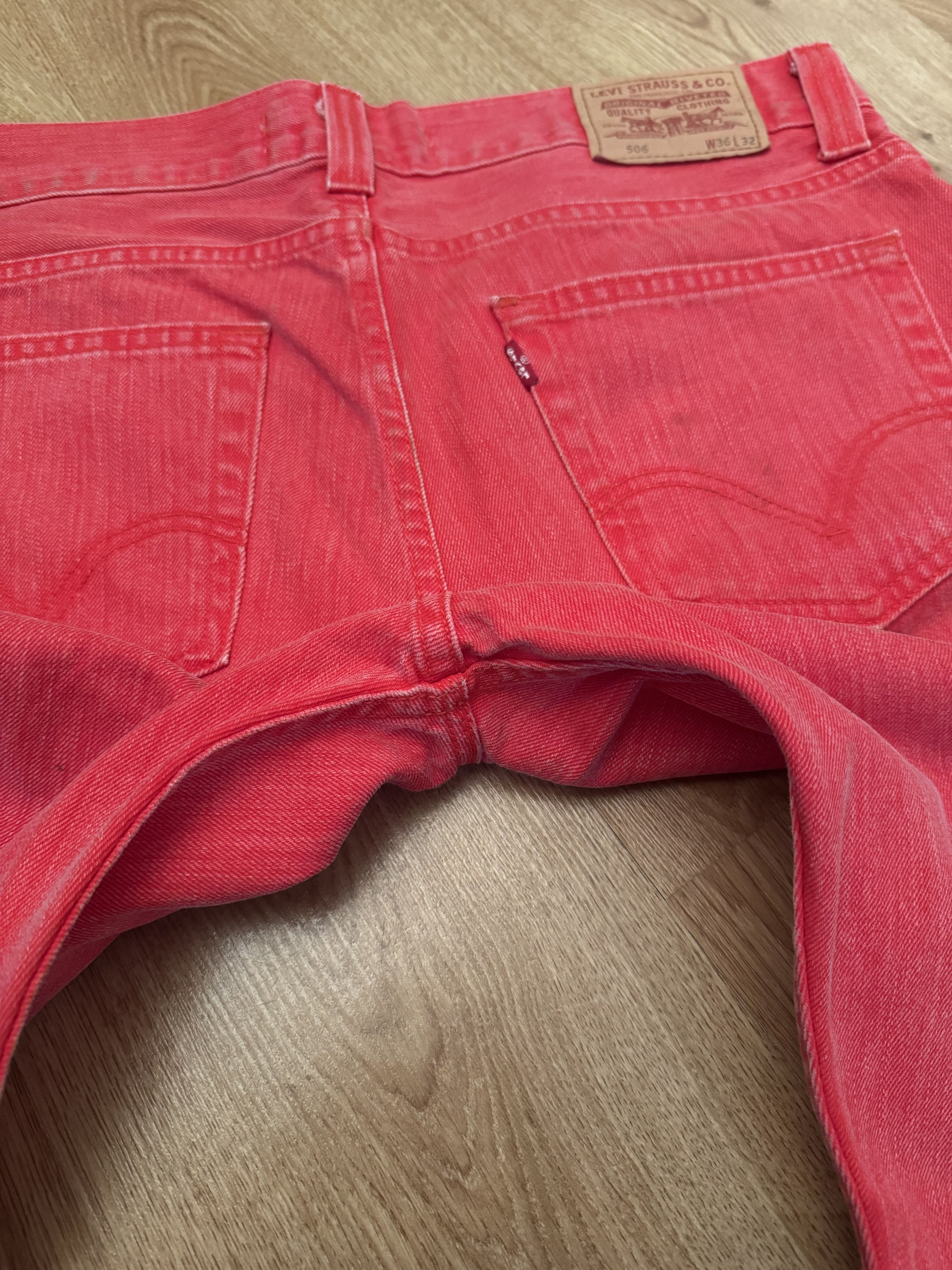 Levi's Vintage 506 Levis Standart Red Denim Jeans Size US 36 / EU 52 - 6 Thumbnail