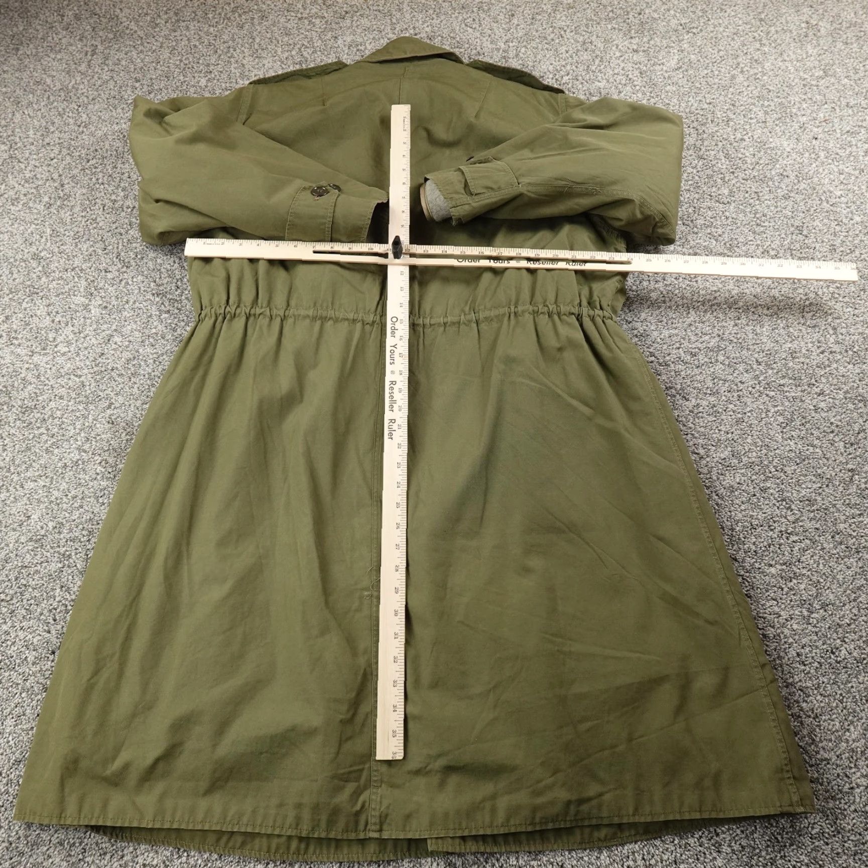 Vintage VINTAGE Army Jacket Mens M Green Wool Lined Trench Coat Overcoat Military Parka 70s Size US M / EU 48-50 / 2 - 3 Thumbnail