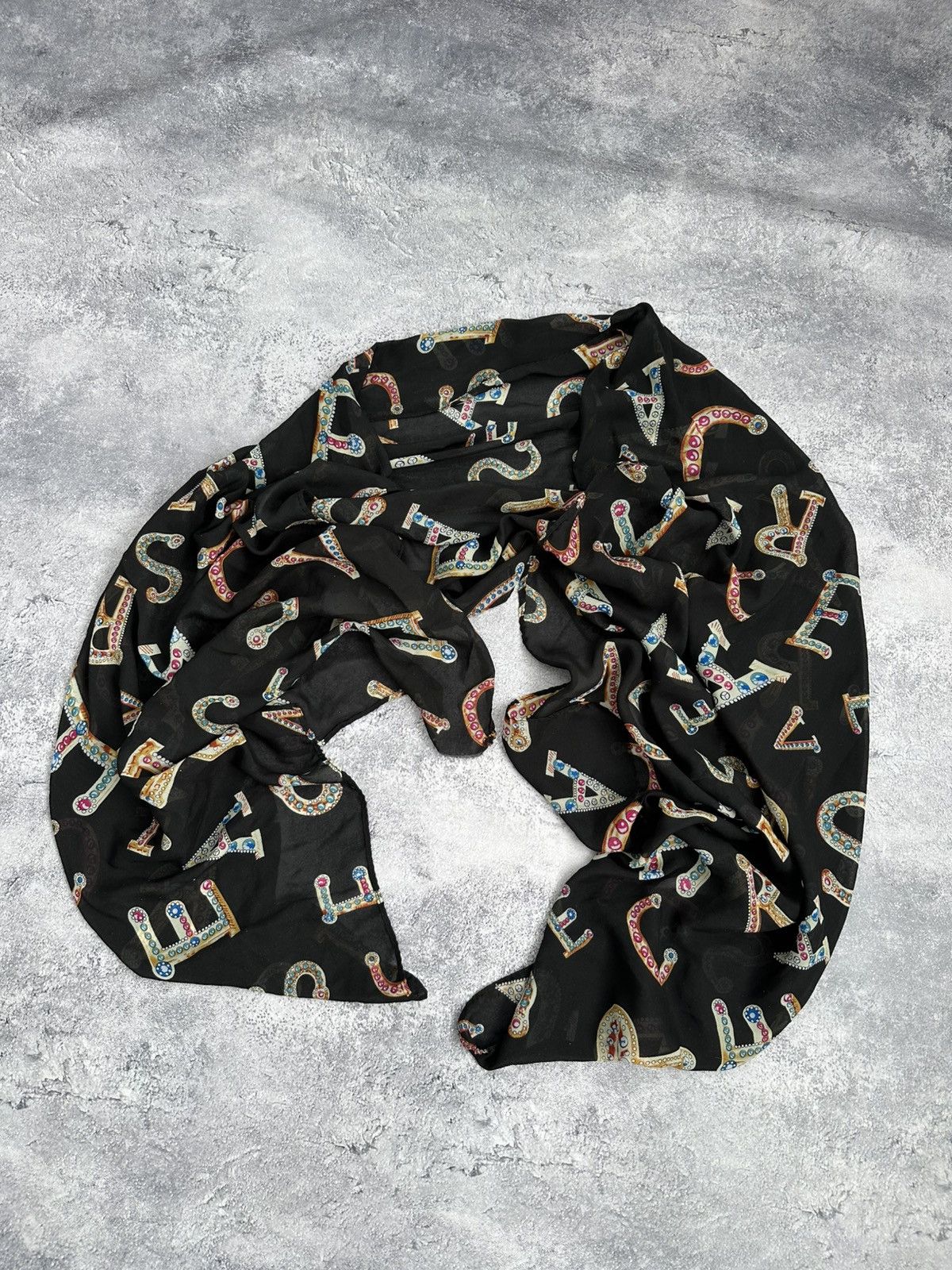 Versace Versace Vintage Silk Monogram Handkerchief Scarf Neckwear Size ONE SIZE - 2 Thumbnail