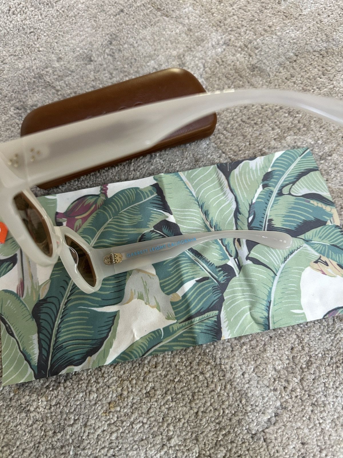 Garrett Leight Retro Biggie Ecru Marigold Sunglasses Size ONE SIZE - 3 Thumbnail