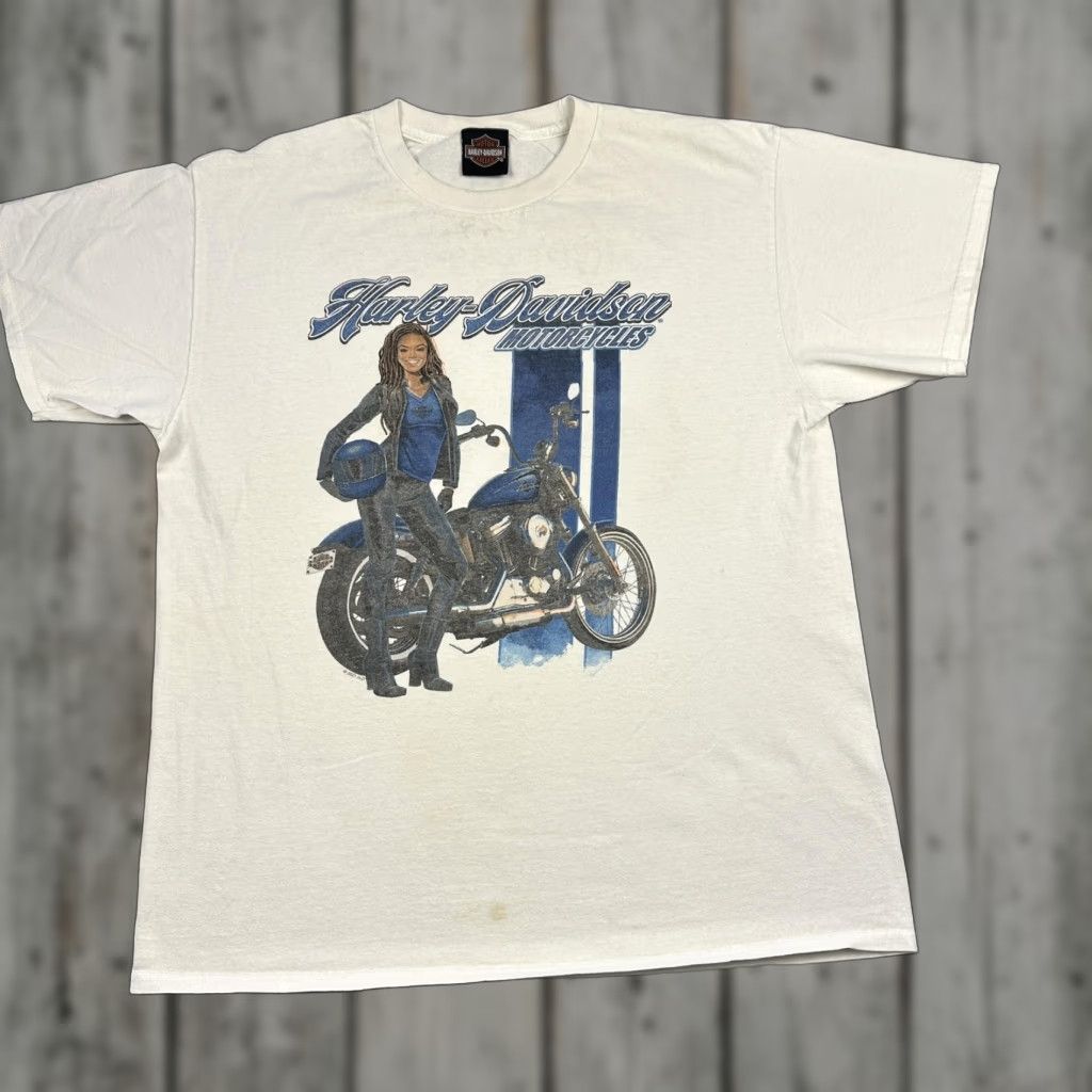 Harley Davidson Harley-Davidson Shirt Mens Large White Motorcycle Skull Graphic Print Back Newnan Size US L / EU 52-54 / 3 - 1 Thumbnail