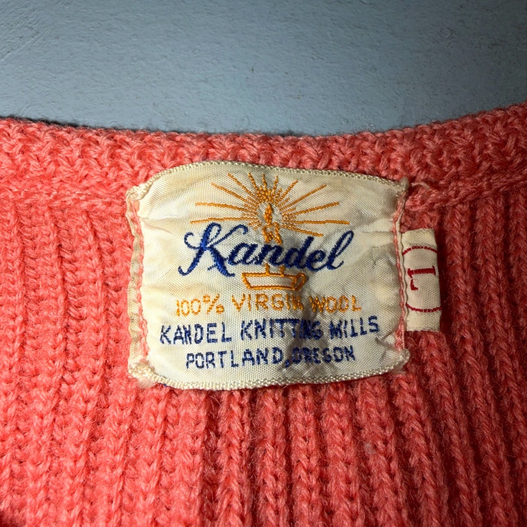 Vintage VINTAGE Kandel Oregon Woolen Mills Open Front Wool Sweater Cardigan Rockabilly L 50s Size L / US 10 / IT 46 - 2 Thumbnail