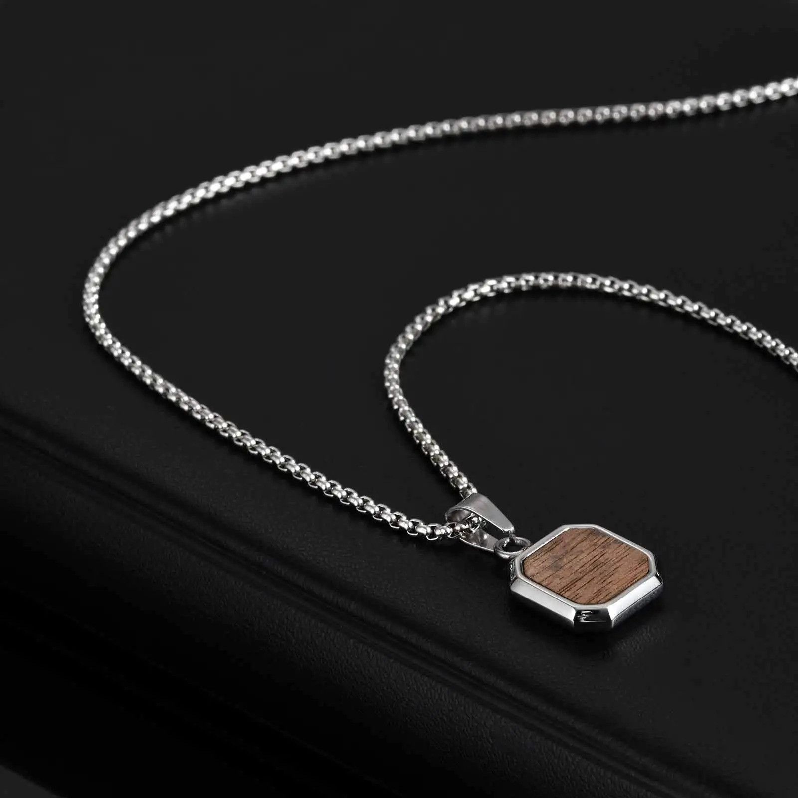 Jewelry Wood Square Necklace Size ONE SIZE - 3 Thumbnail