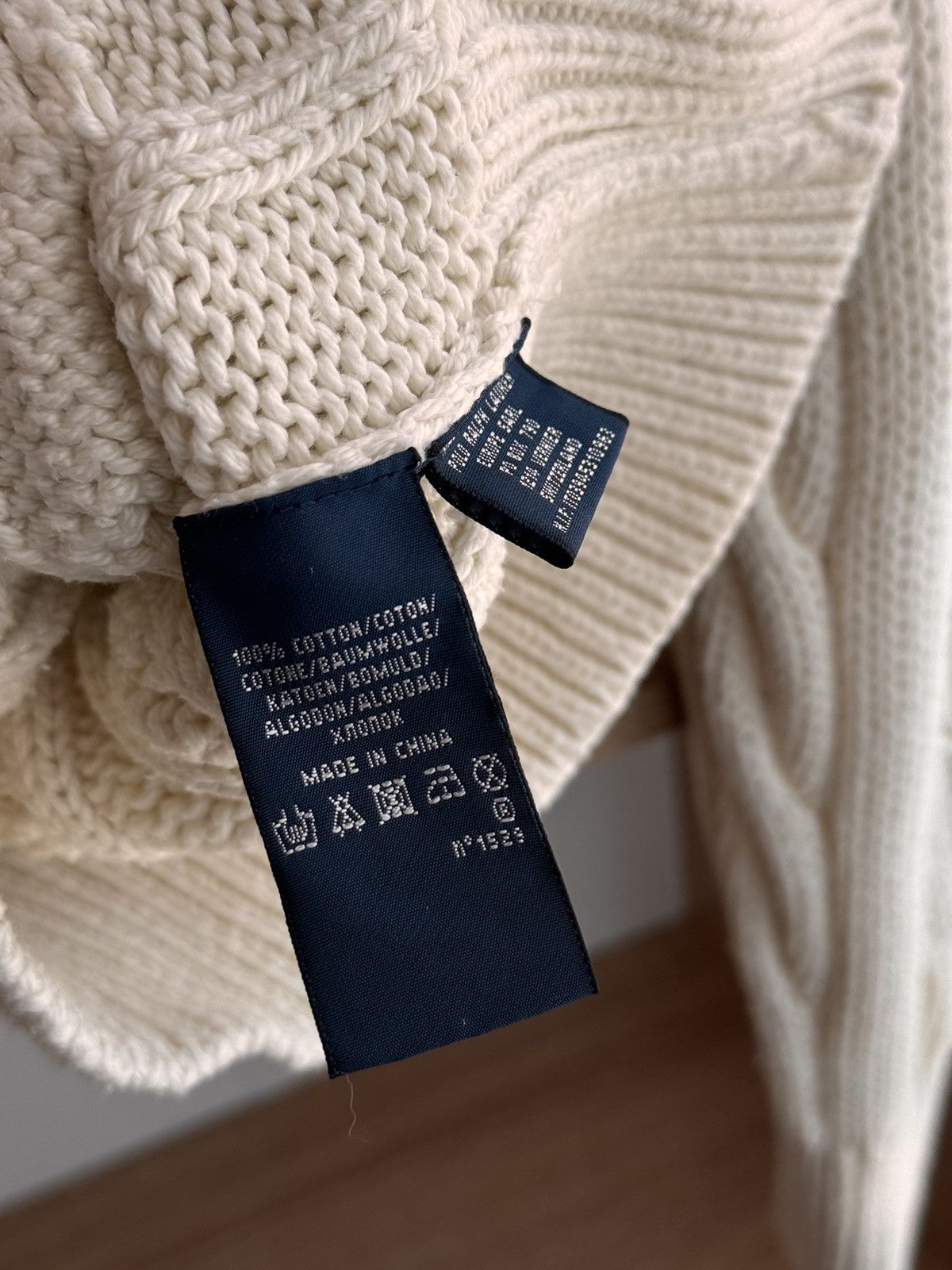 Polo Ralph Lauren × Ralph Lauren × Vintage Vintage Lauren Ralph Lauren W’ Beige Cable Knit Sweater Size M / US 6-8 / IT 42-44 - 6 Thumbnail