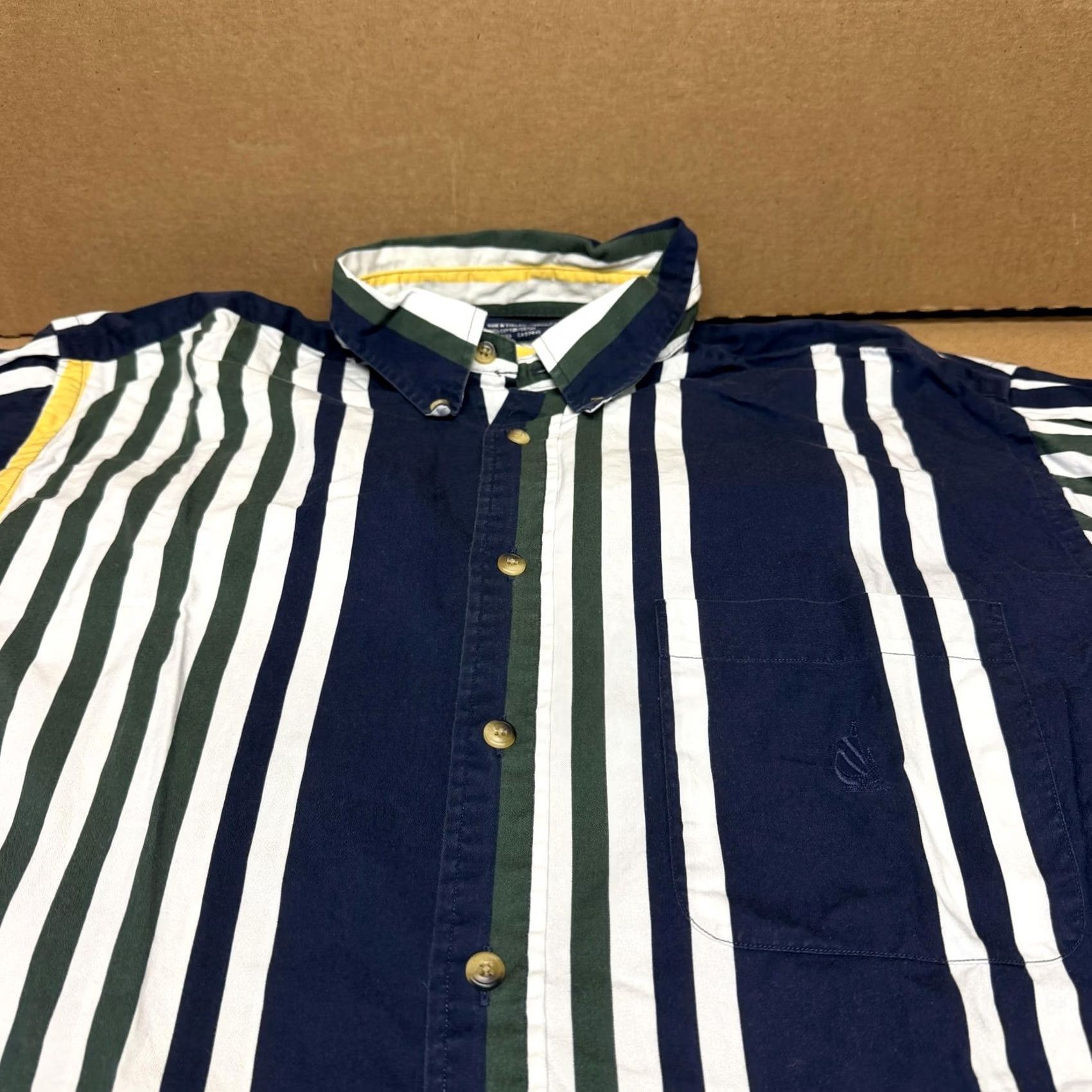 Nautica Nautica Shirt Mens XL Multicolor Vertical Stripe Cotton Button-Up Long Sleeve Size US XL / EU 56 / 4 - 2 Thumbnail
