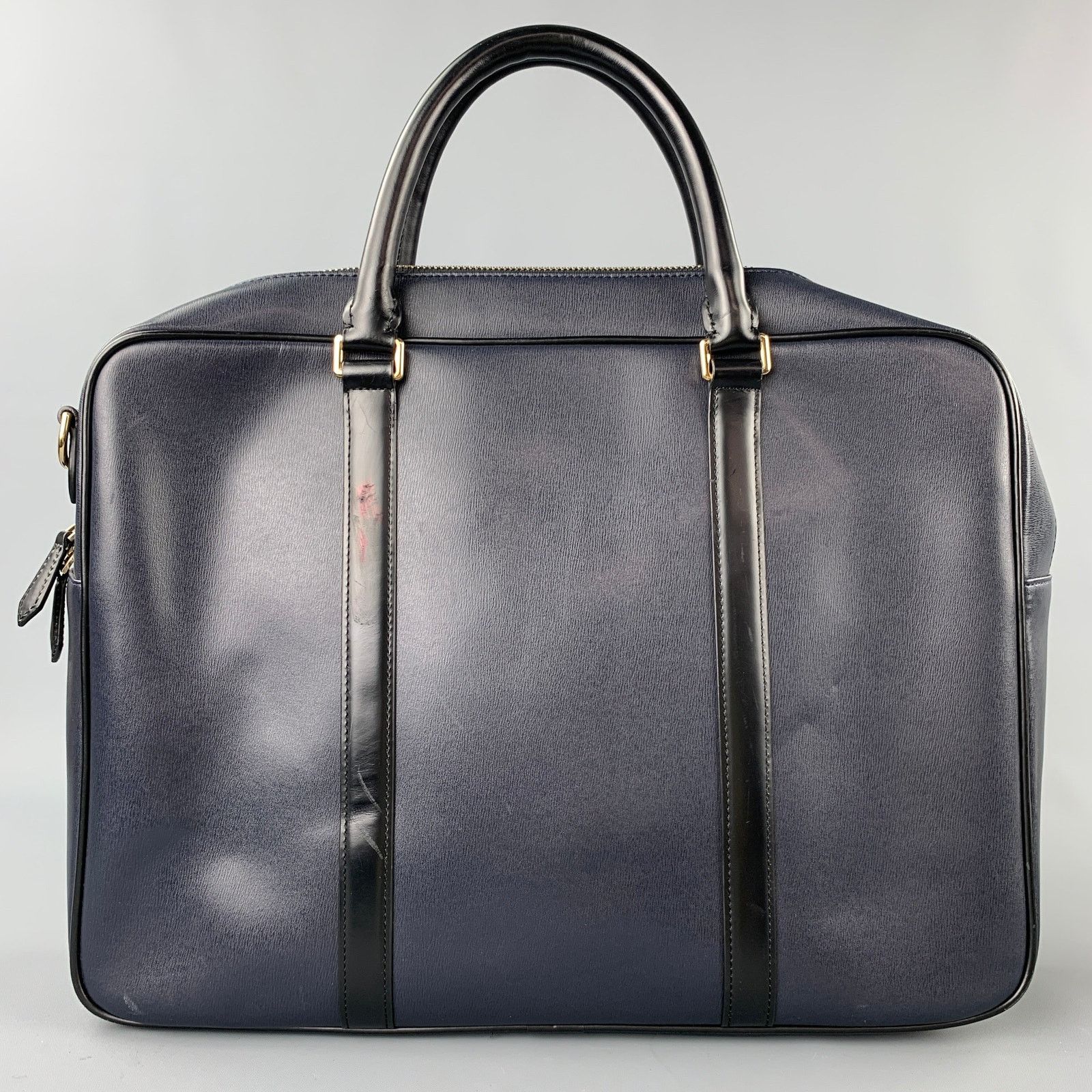 Paul Smith PAUL SMITH Navy & Black Leather Shoulder Strap Briefcase Bag Size ONE SIZE - 4 Thumbnail