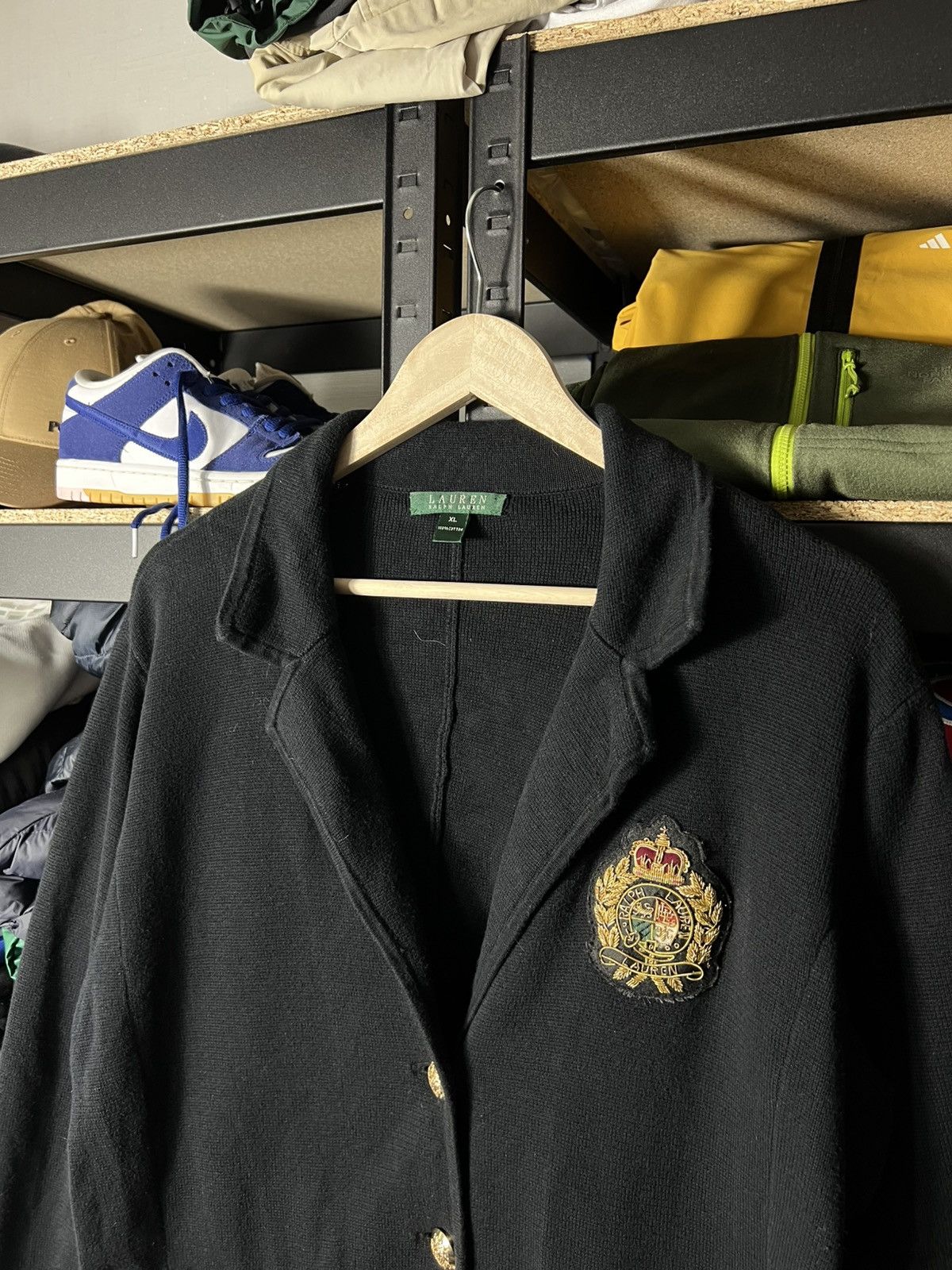 Polo Ralph Lauren 🖤 Ralph Lauren Women’s Knit Blazer Jacket XL Black Cotton Size XL / US 12-14 / IT 48-50 - 3 Thumbnail