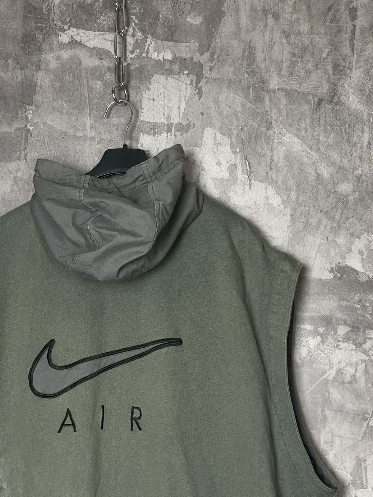 Nike × Vintage NIKE 0s Vintage Big Swoosh Logo Sleeveless Hoodie Sweatshirt Size US L / EU 52-54 / 3 - 11 Thumbnail