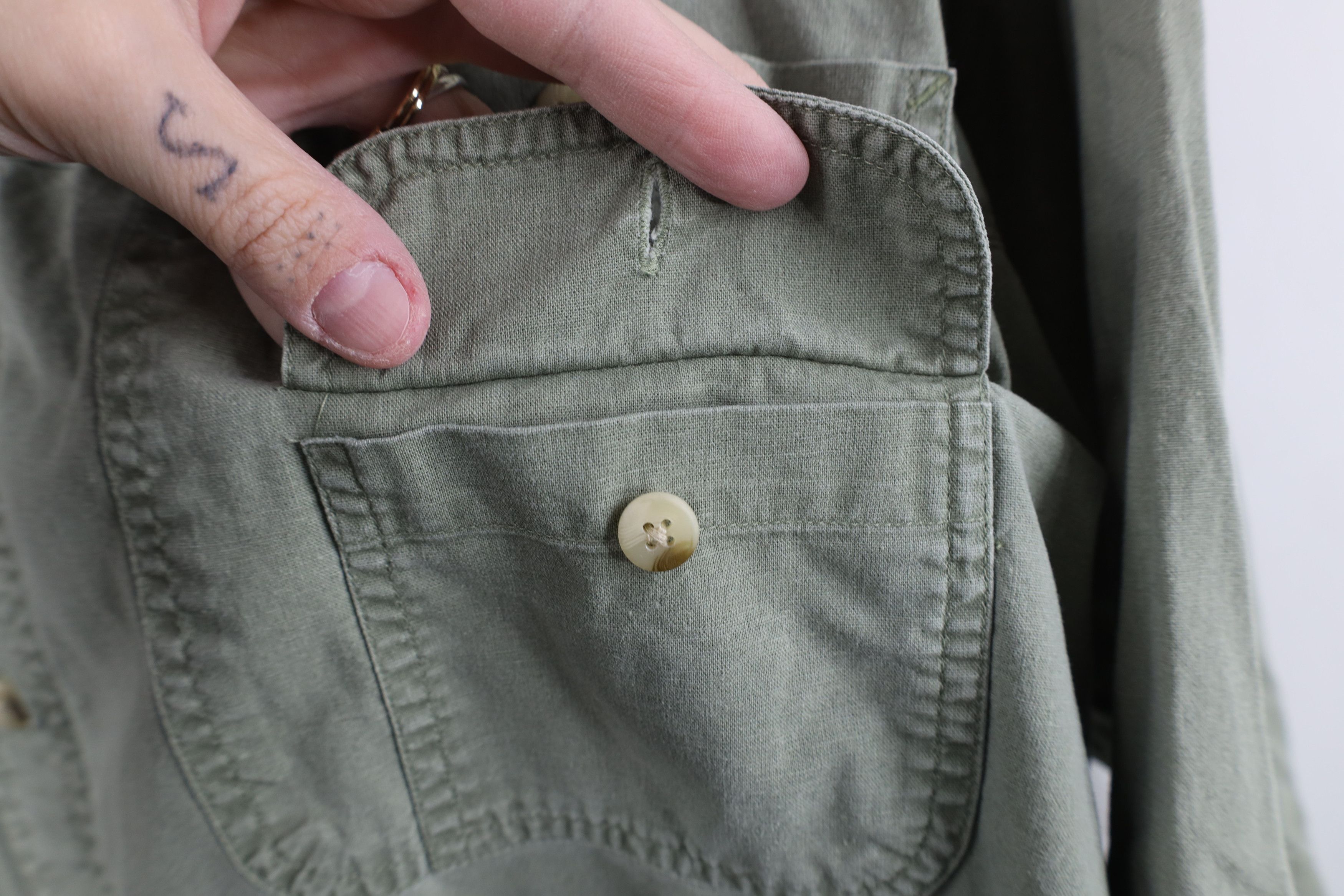Vintage Vintage 90s Y2K Fishing Safari Button Shirt Green Cotton Size US XXL / EU 58 / 5 - 5 Thumbnail