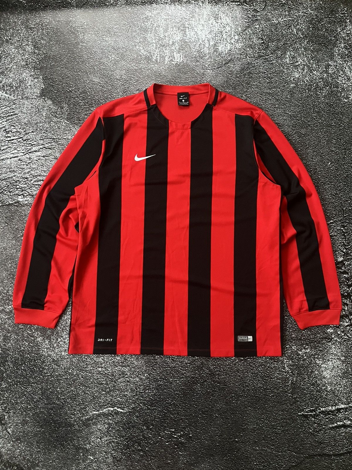 Nike Nike DRI-FIT Striped Soccer Long Sleeve Mesh T-Shirt Tee Size US XL / EU 56 / 4 - 1 Thumbnail