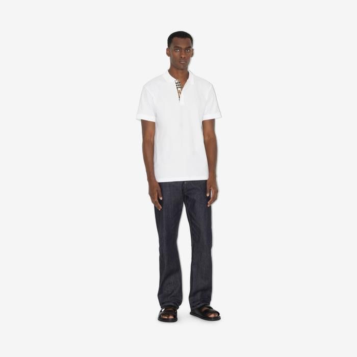 Burberry o1w1db10326 Monogram Motif Polo Shirt in White Size US XXS / EU 40 - 2 Thumbnail