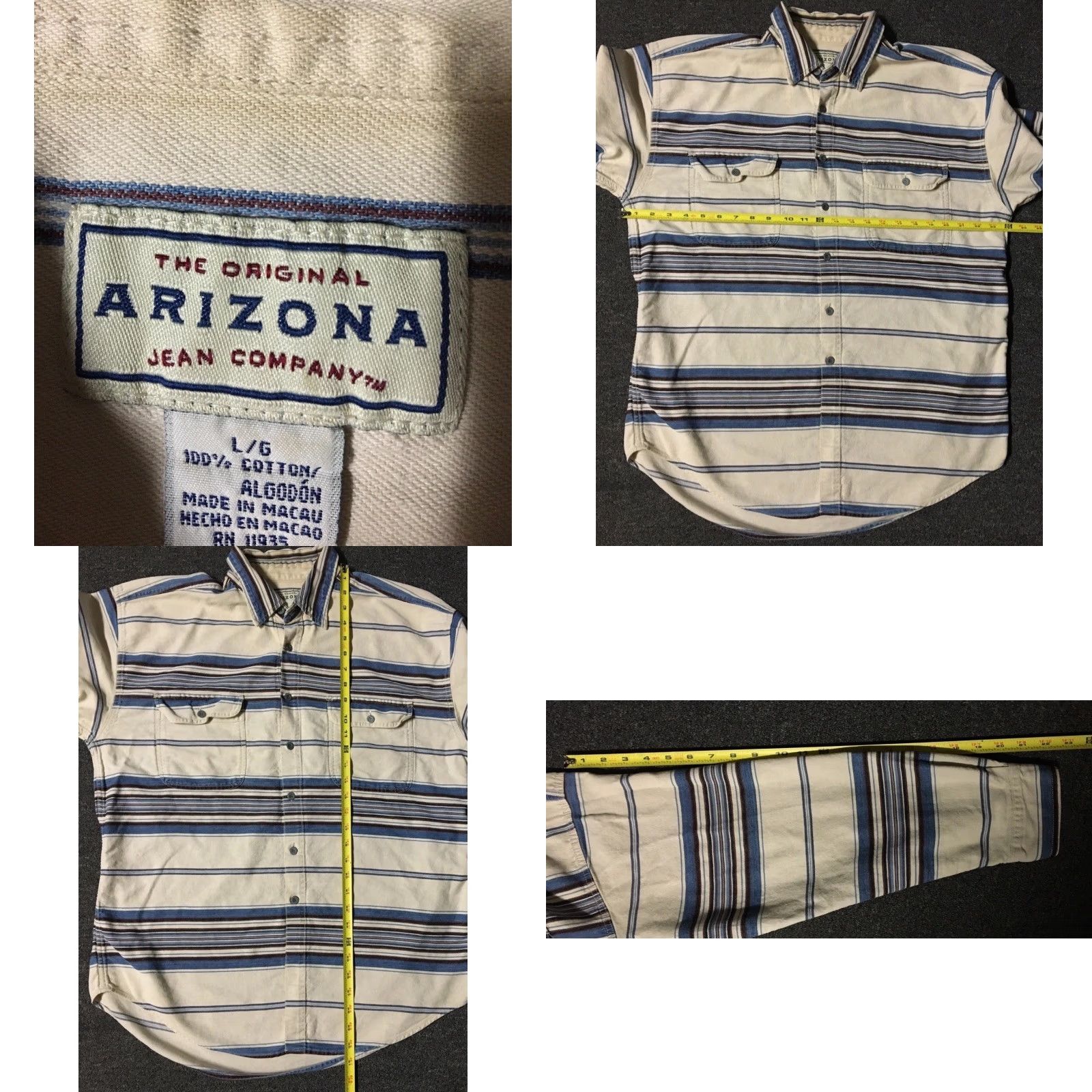 Gotcha VINTAGE 90s Striped Faded Button-Up Shirt L Beige Surf Skate Grunge All Over Print OPS Ocean Pacific Vaporwave 70s 80s Retro Beach Mens Size US L / EU 52-54 / 3 - 8 Thumbnail