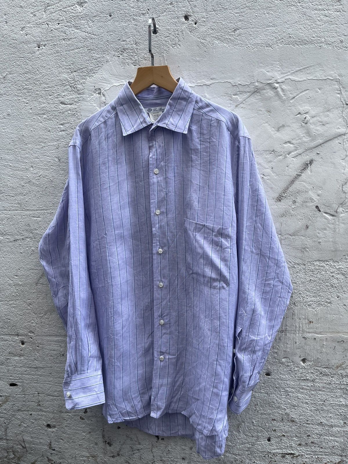 Loro Piana Loro Piana Mens Shirt LinenStriped Button Up S Italy Size US M / EU 48-50 / 2 - 1 Thumbnail