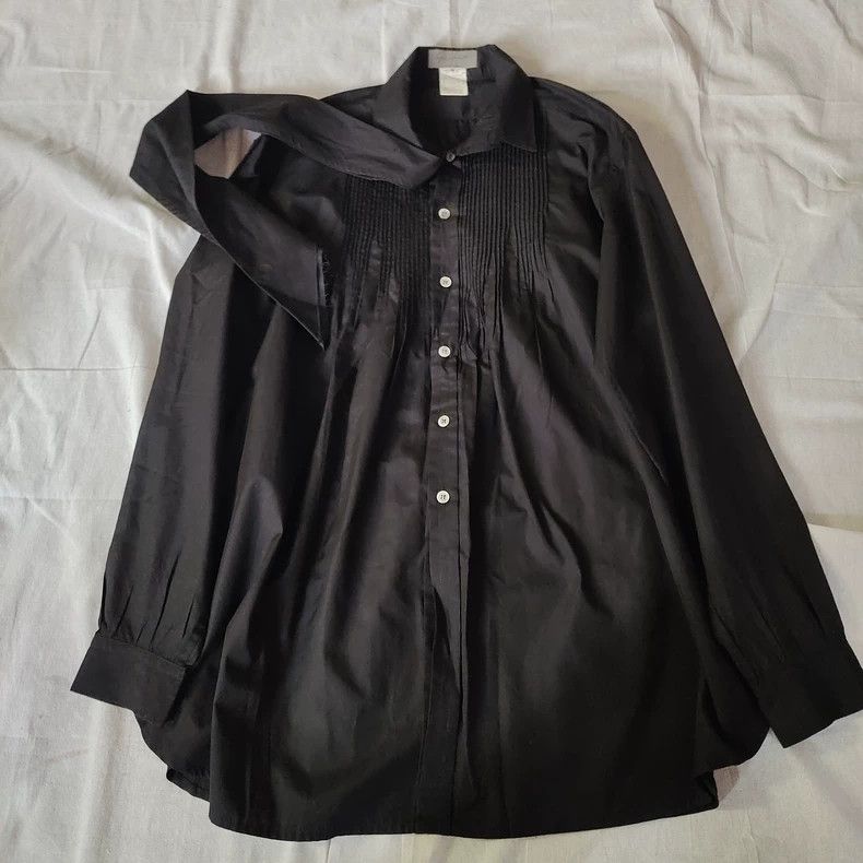 Yohji Yamamoto Yohji Yamamoto Pleated Neck Long Sleeve Shirt Size US M / EU 48-50 / 2 - 1 Thumbnail