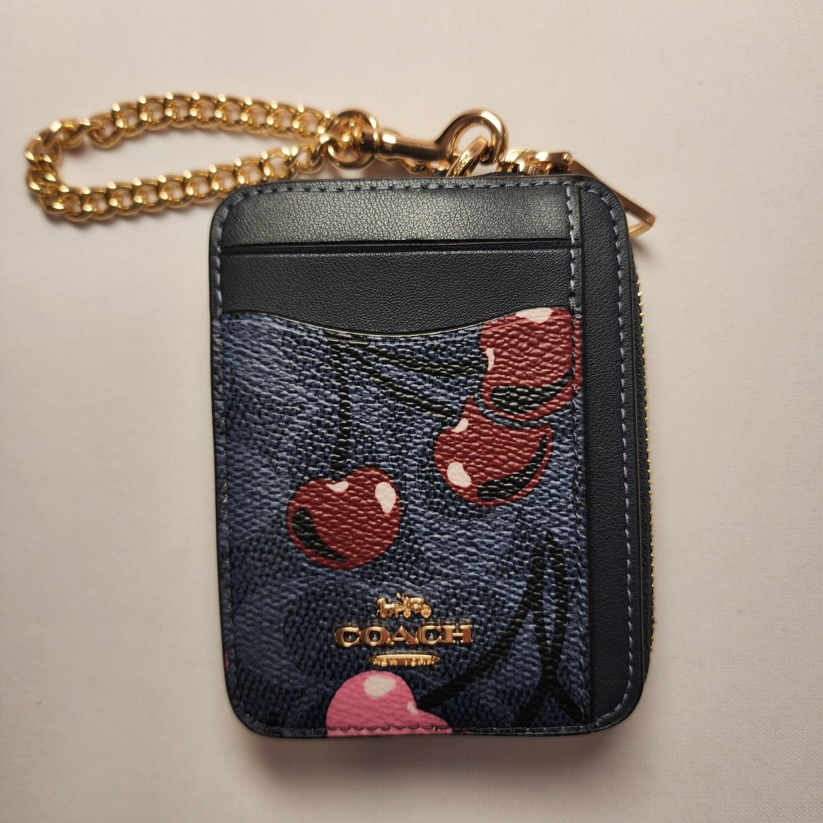 折りたたみ財布 COACH Zip Card Case With Cherry Print  CZ761 NWT Coach Zip Card Case With Cherry Print CZ761 🍒 | eBay