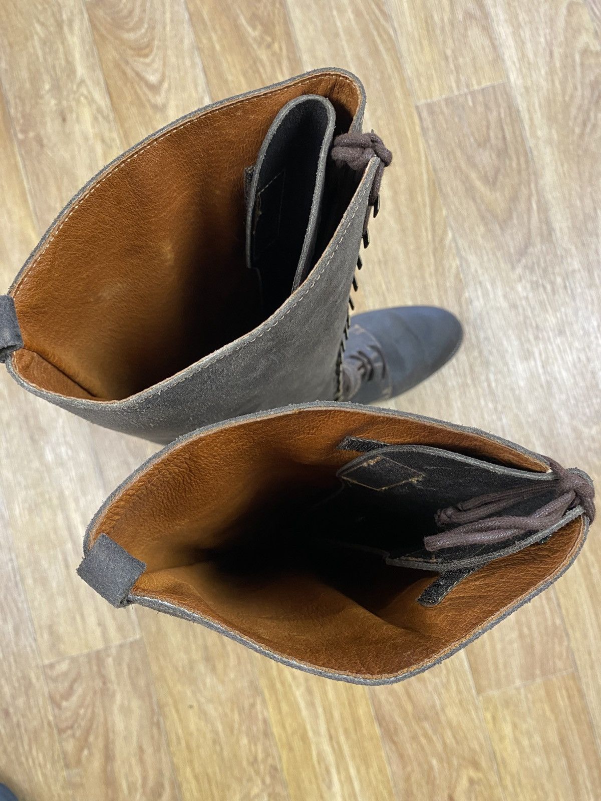 Buttero Buttero Vintage Knee-high Brown Leather Engineer Boots Size US 8 / IT 38 - 6 Thumbnail