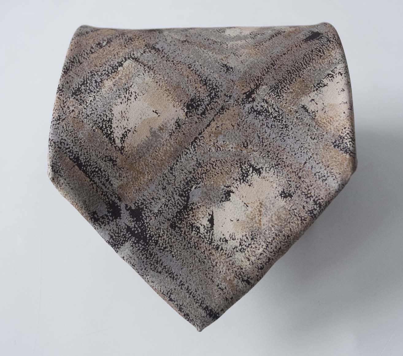 Lanvin Lanvin Tie Dark Silk Abstract Graphic Brown Vintage Size ONE SIZE - 1 Thumbnail
