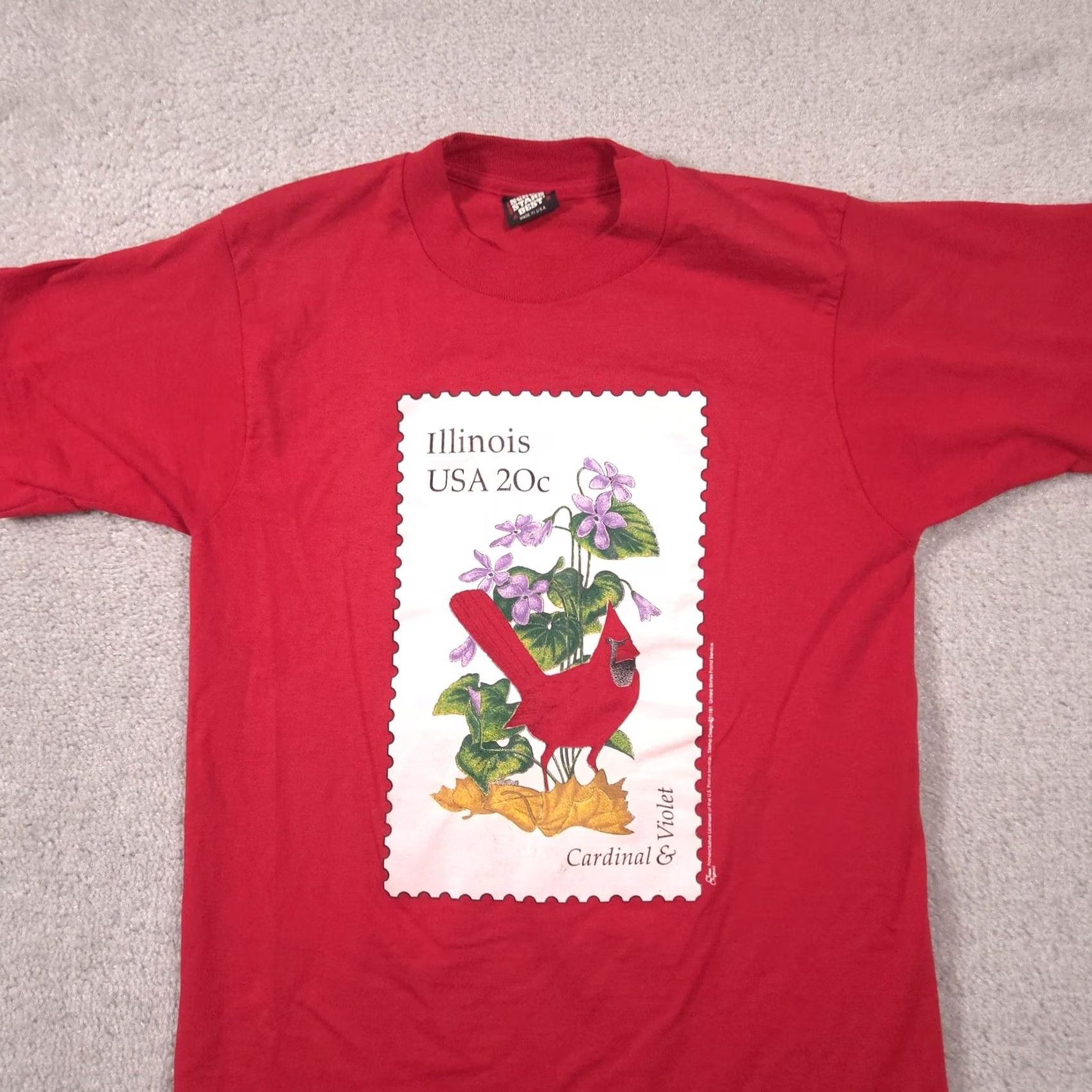Vintage VINTAGE Screen Stars Best Shirt Mens M Red Illinois Cardinal Violet Tee Size US M / EU 48-50 / 2 - 2 Thumbnail