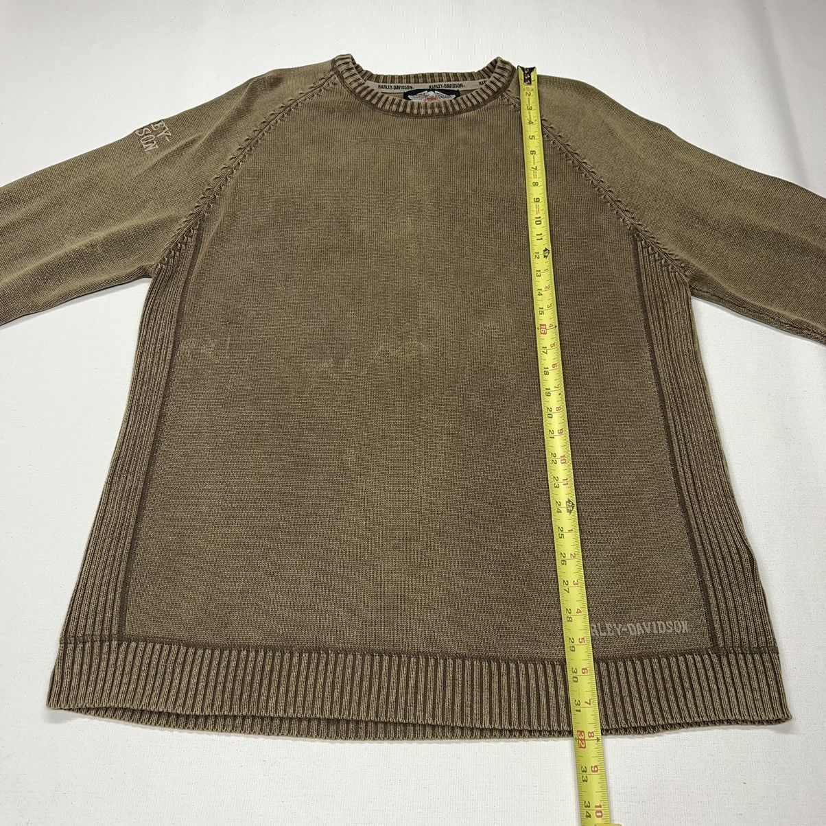 Harley Davidson Harley Davidson Sweater Brown Knit Crewneck Over Dye Vintage Size US XL / EU 56 / 4 - 19 Thumbnail