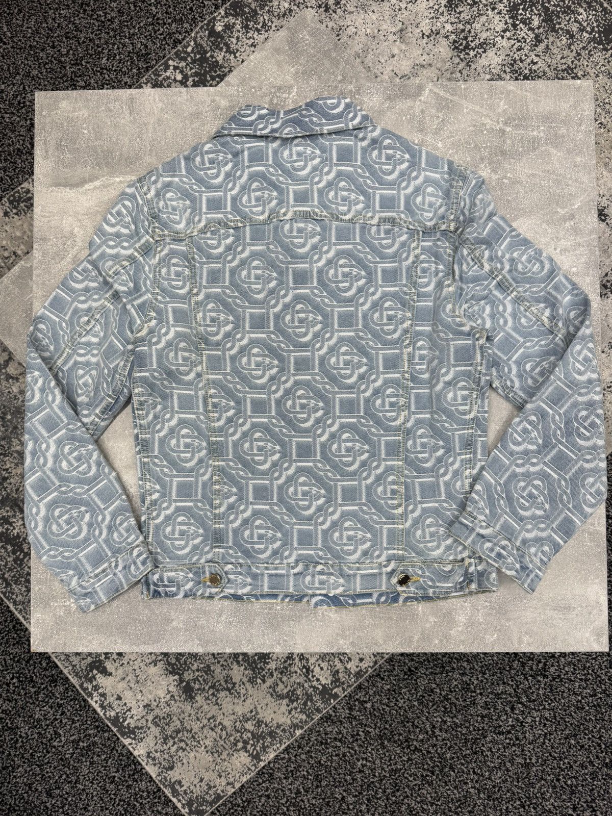 Casablanca Monogram Embroidered Bleached Denim Jacket. Size S. BNWT Size US S / EU 44-46 / 1 - 4 Thumbnail