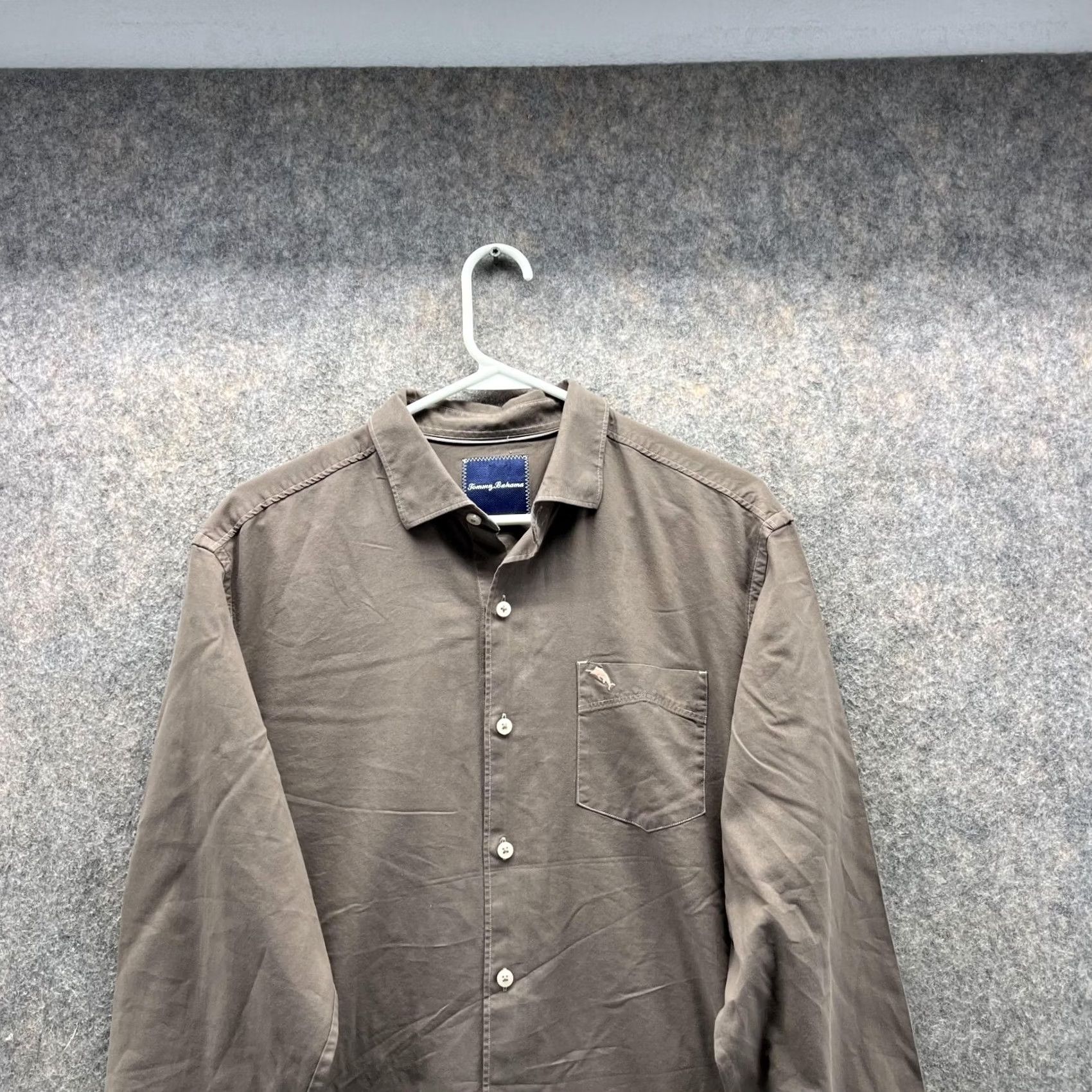 Tommy Bahama Tommy Bahama Shirt Men Medium Beige Silk Cotton Button-Down Casual Dresswear 42 Chest Regular Long Sleeve Size US M / EU 48-50 / 2 - 2 Thumbnail