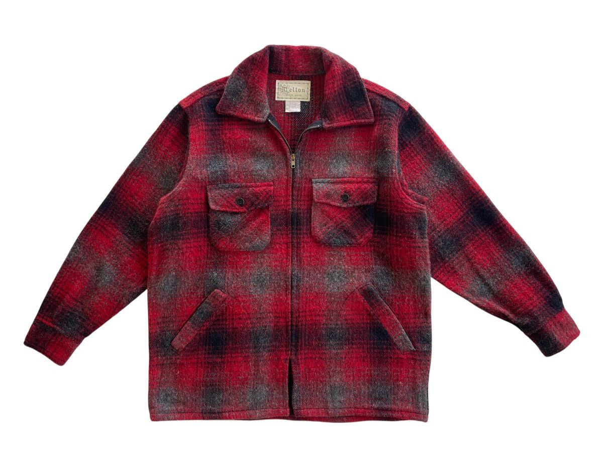 Vintage 50s Melton Wool Buffalo Plaid Mackinaw Jacket Size US M / EU 48-50 / 2 - 4 Thumbnail