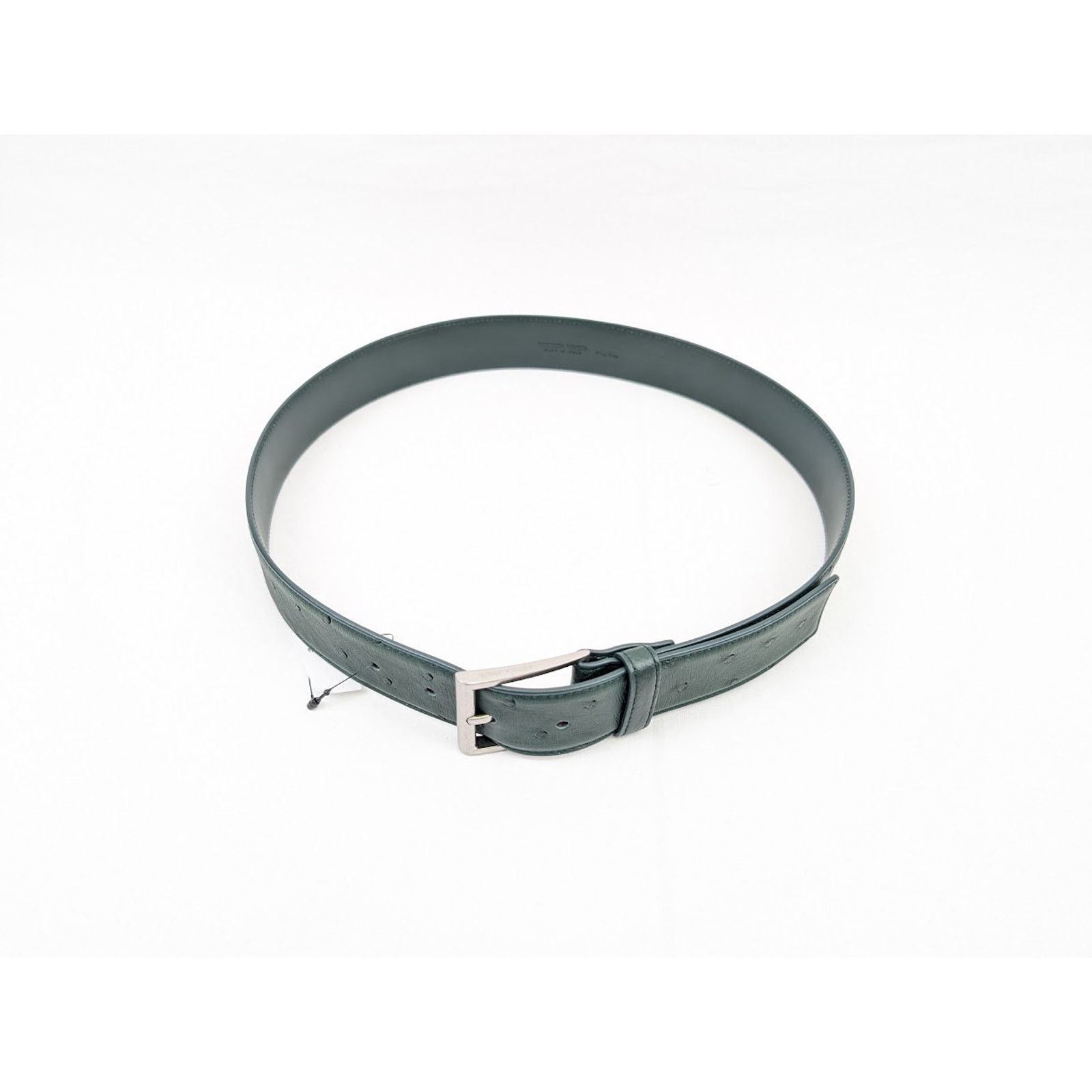 Bottega Veneta o1rshd1 Size: 90 / Struzzo Light Calf Belt in Pine Green Size 34 - 10 Thumbnail